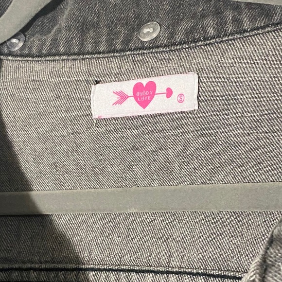 Buddy‎ Love Distressed Denim Jacket Gray Small Jean Trucker - Picture 2 of 4